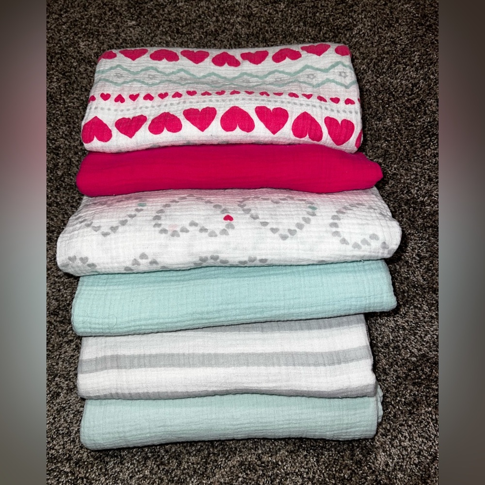 (6) Aden & Anias swaddle blankets